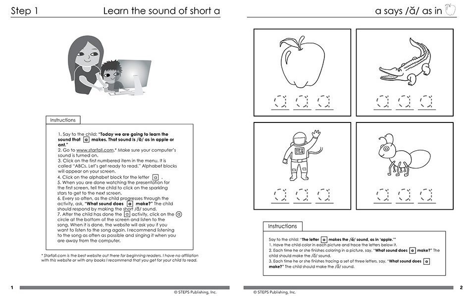 Steps to Reading Book 1 sample page 1